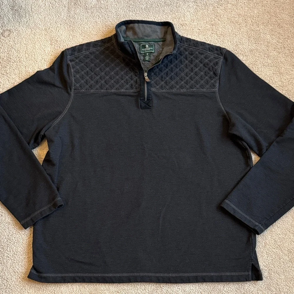 G.H. Bass & Co. Charcoal Quilted Half-Zip - Picture 1 of 5